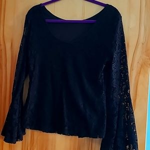Long sleeve lace top with bell sleeves